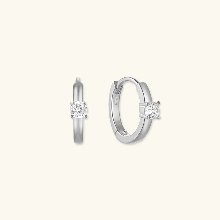 Valantomode | Gold Plated Micro-Hoop Earrings with CZ for Women