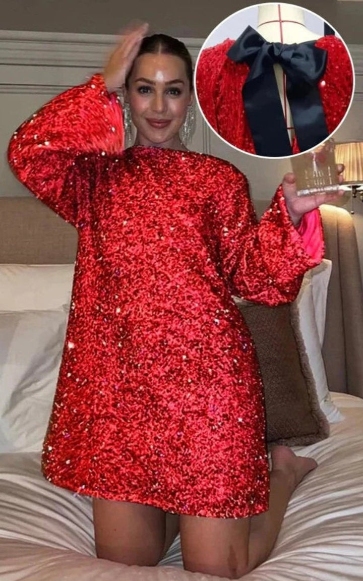 Valantomode | Shimmering Glitter Cocktail Dress Perfect for Night Out