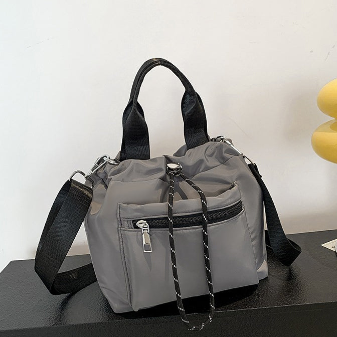 Valantomode | Nimbus Kinetic Capsule – Premium Water-Resistant Nylon Drawstring Tote & Shoulder Bag