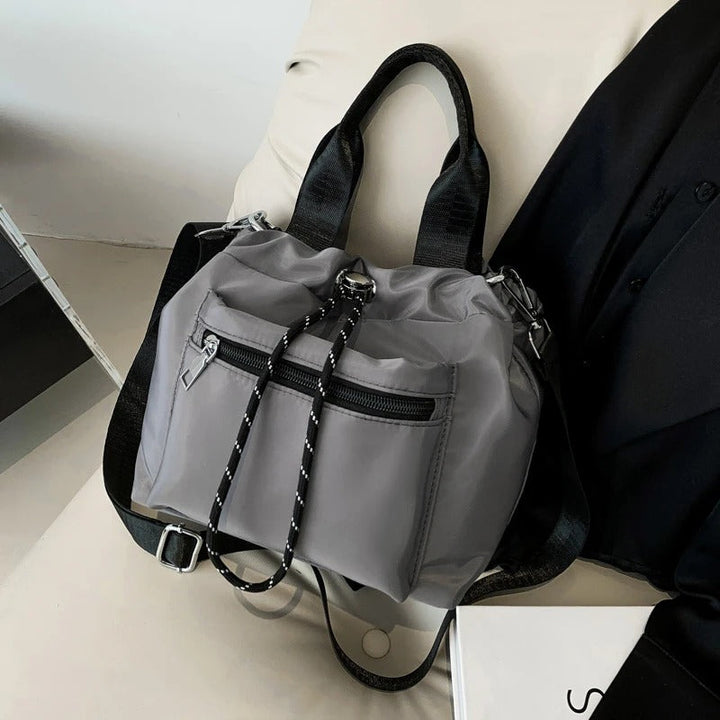 Valantomode | Nimbus Kinetic Capsule – Premium Water-Resistant Nylon Drawstring Tote & Shoulder Bag