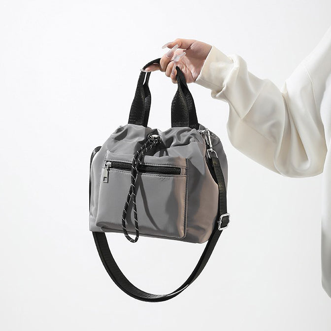 Valantomode | Nimbus Kinetic Capsule – Premium Water-Resistant Nylon Drawstring Tote & Shoulder Bag