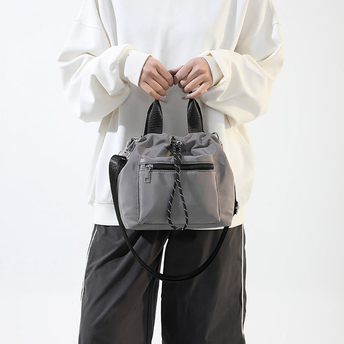 Valantomode | Nimbus Kinetic Capsule – Premium Water-Resistant Nylon Drawstring Tote & Shoulder Bag