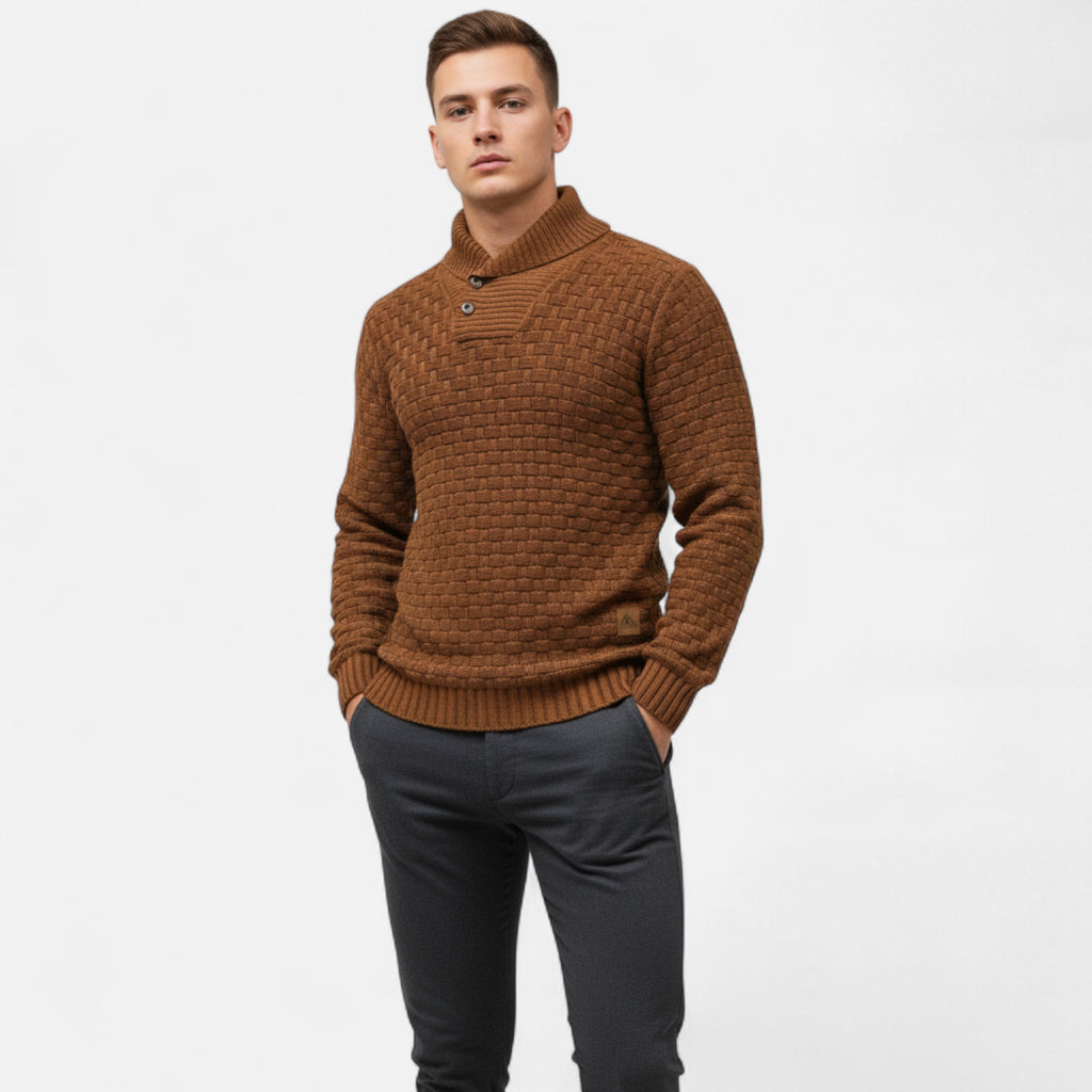 ValantoMode | Men’s Waffle Knit High-Stretch Sweater
