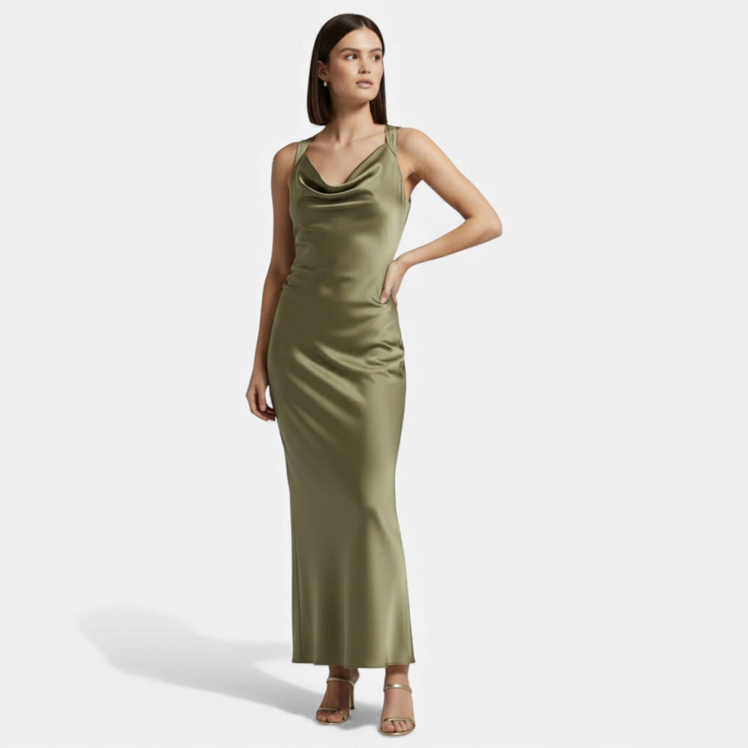 Valantomode | Women’s Satin Midi Slip Dress