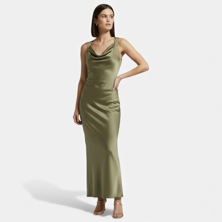 Valantomode | Women’s Satin Midi Slip Dress