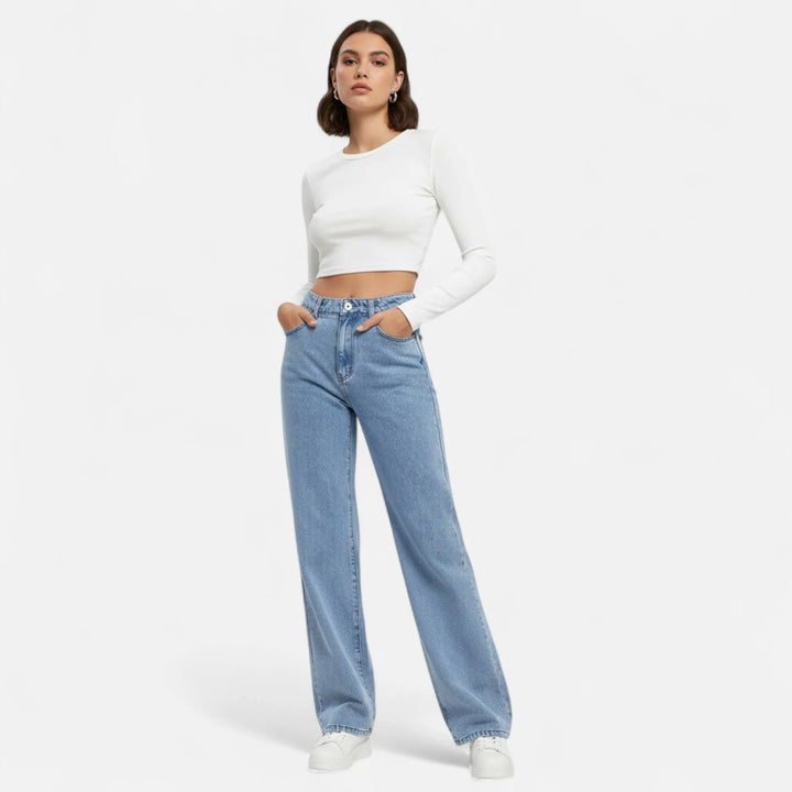 Valantomode | Women’s Retro Straight-Leg Jeans