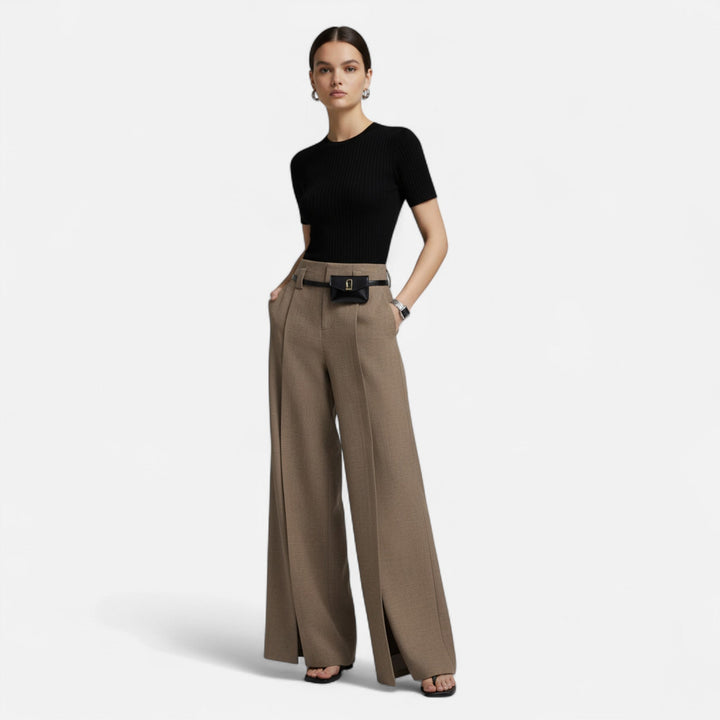 Valantomode | Women’s Wide-Leg Trousers – High-Waisted Tailored Metropolitan Pants