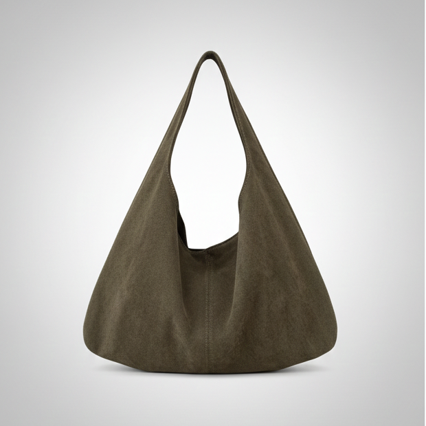 Valantomode | Velvet Orbital Garrison – Large Premium Vegan Suede Retro Hobo Tote
