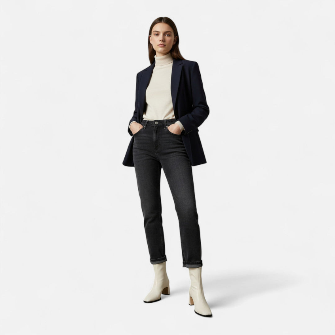 Valantomode | Women’s Vintage Square-Toe Ankle Boots – Retro Executive Leather Booties