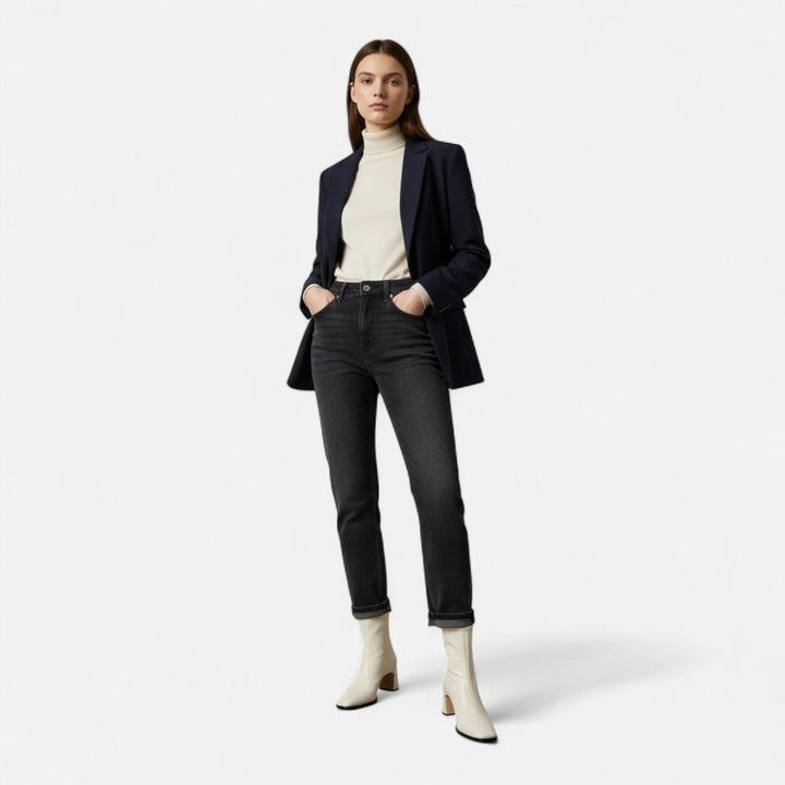 Valantomode | Women’s Vintage Square-Toe Ankle Boots – Retro Executive Leather Booties