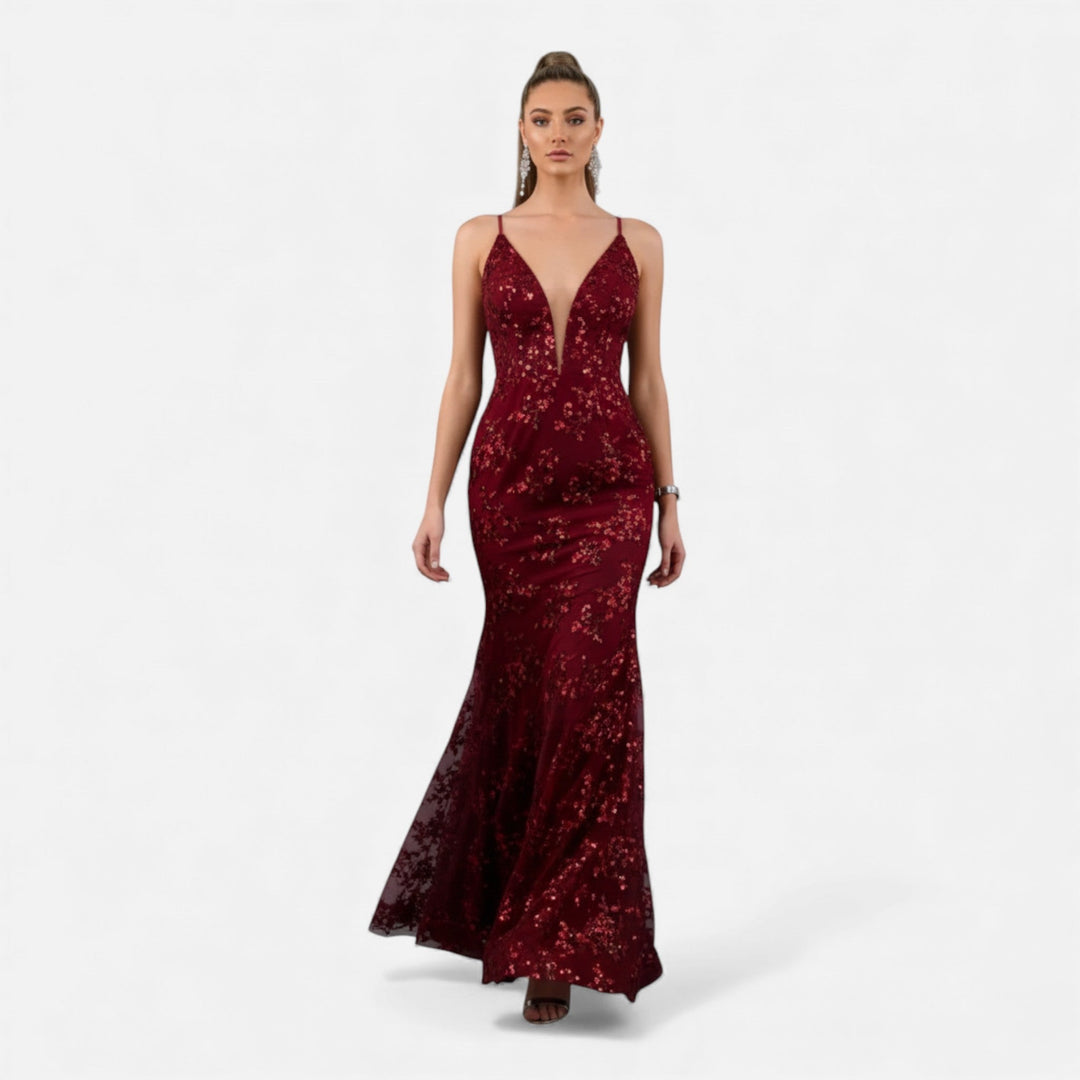 Valantomode | Women’s Elegant Sequin Maxi Dress