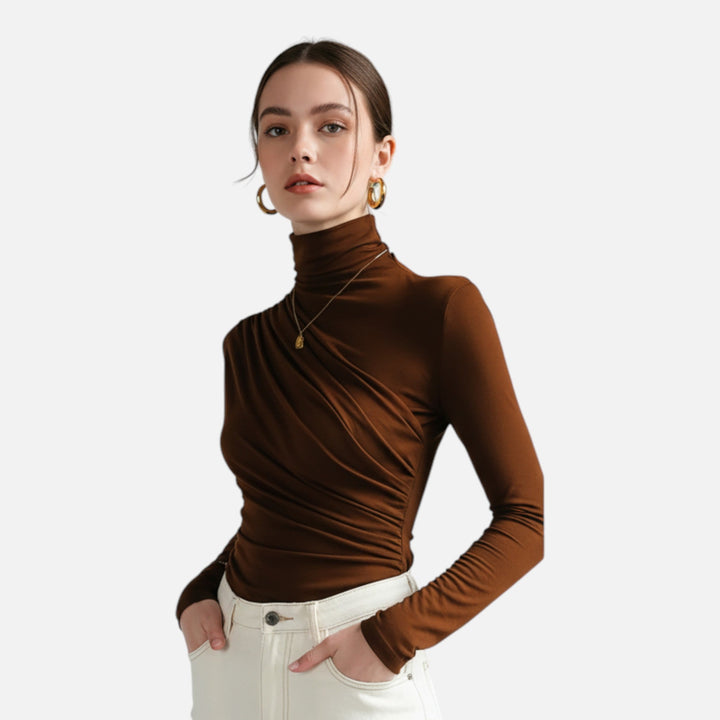 Valantomode | Women’s High-Neck Silk Top