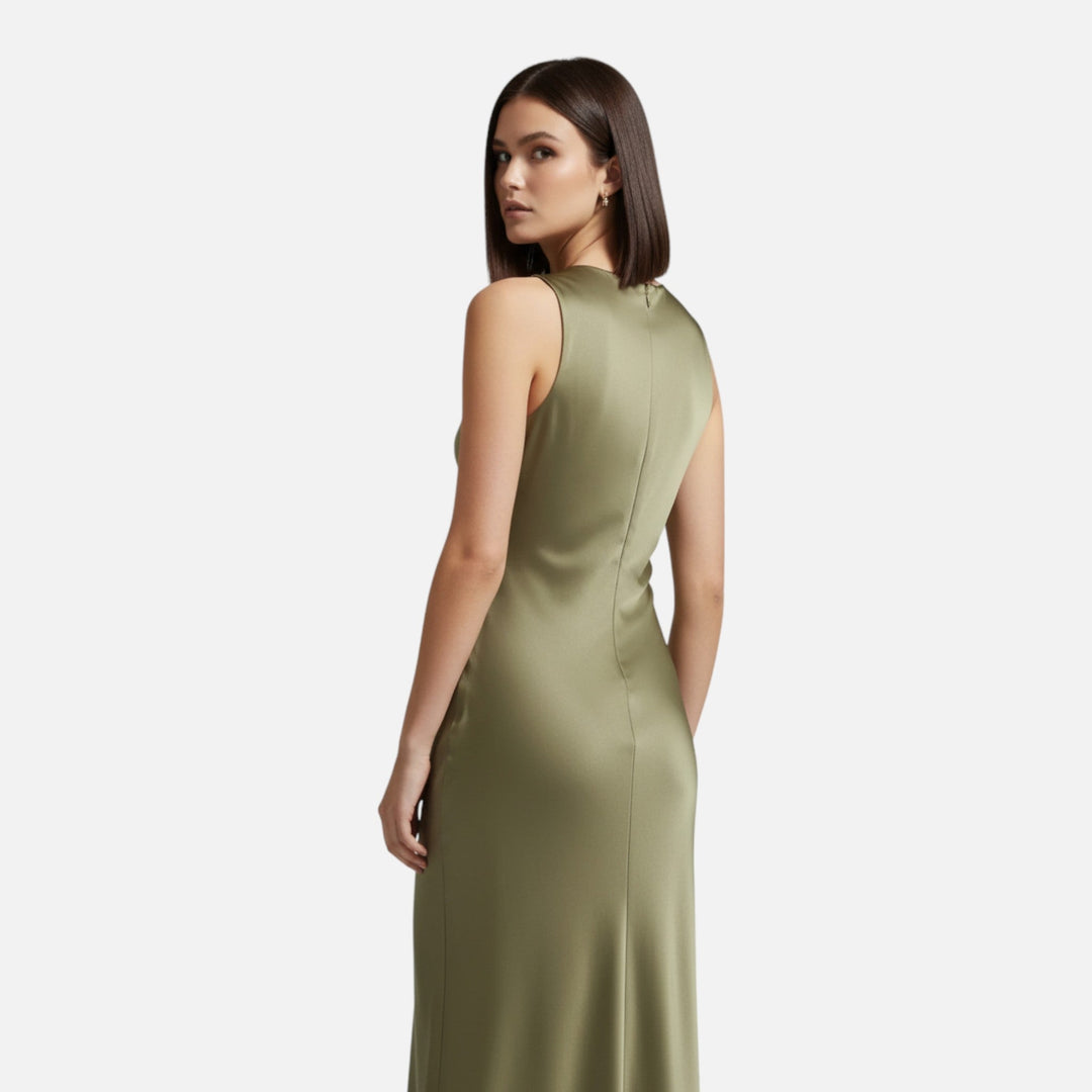 Valantomode | Women’s Satin Midi Slip Dress