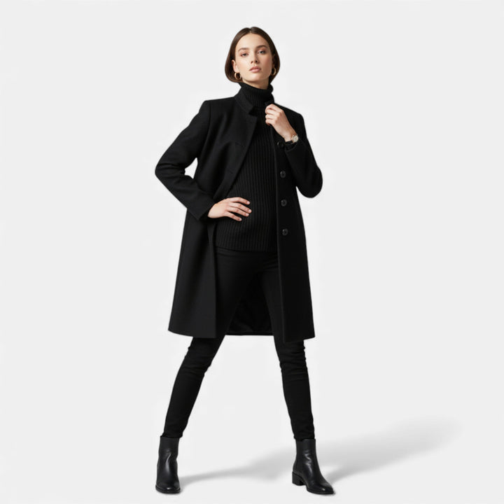 Valantomode | Women’s Wool Overcoat – Monolithic Sovereignty & Architectural Drape