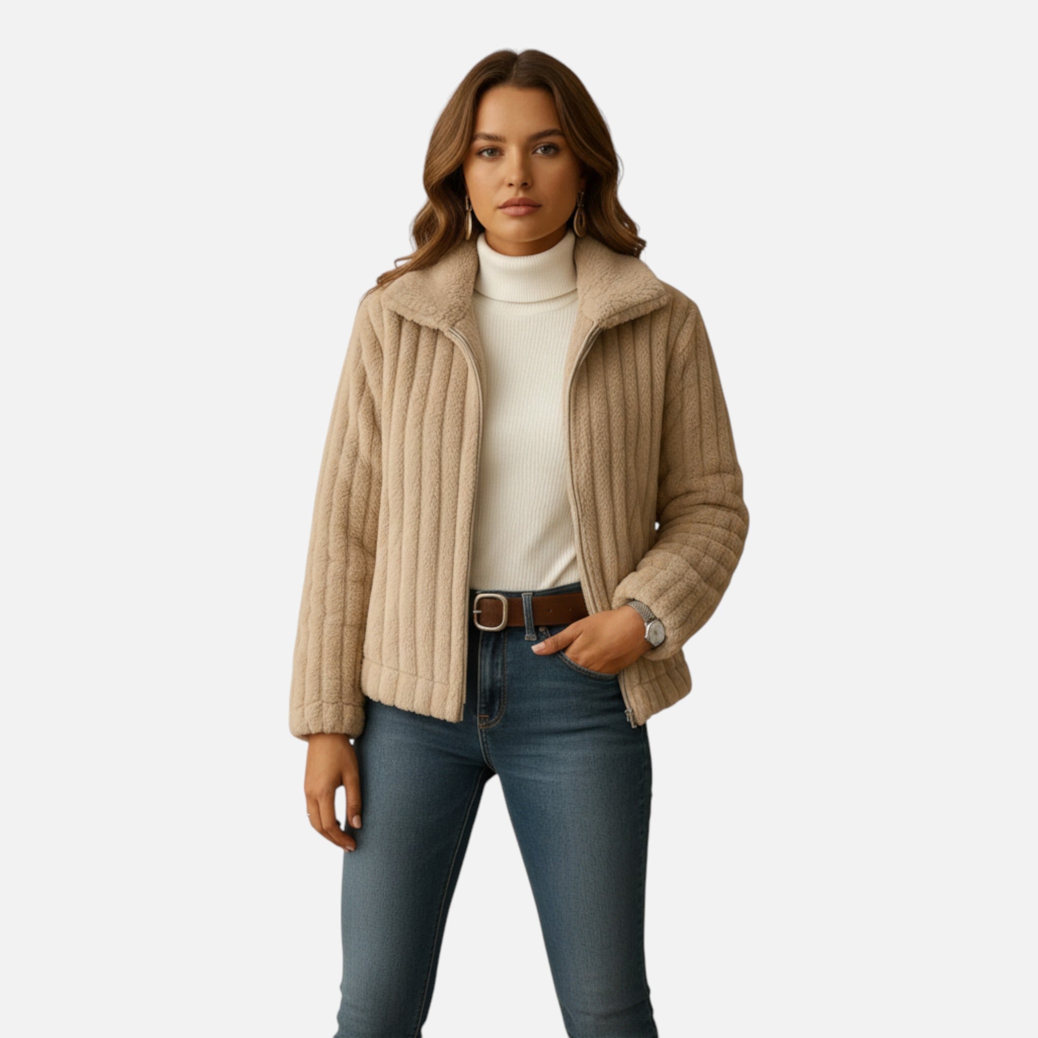 ValantoMode | Women’s Knitted Wool-Fleece Long Vest