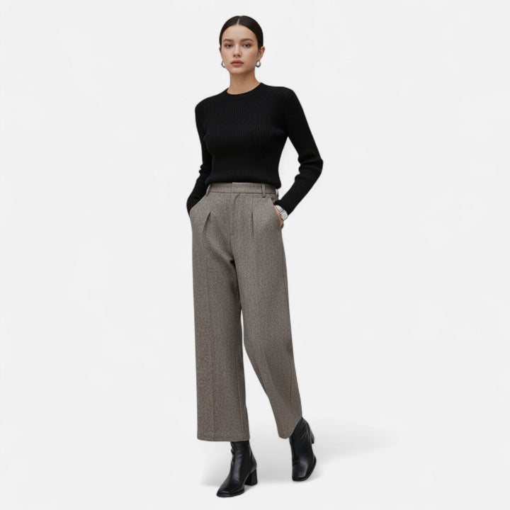 Valantomode | Women’s High-Waist Straight Wide-Leg Trousers