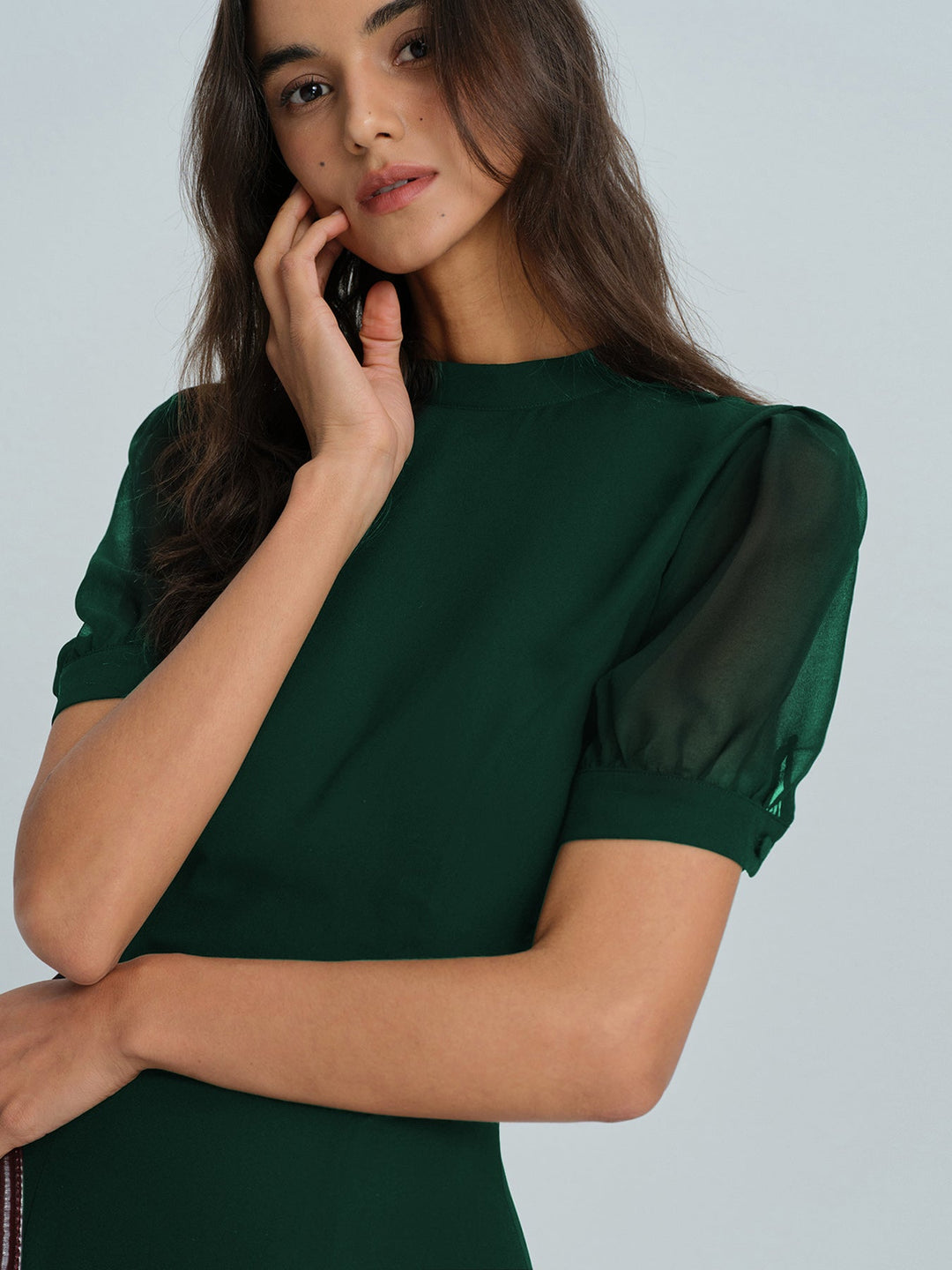 Valantomode | Stylish Chiffon Mini Dress with Unique Transparency Details