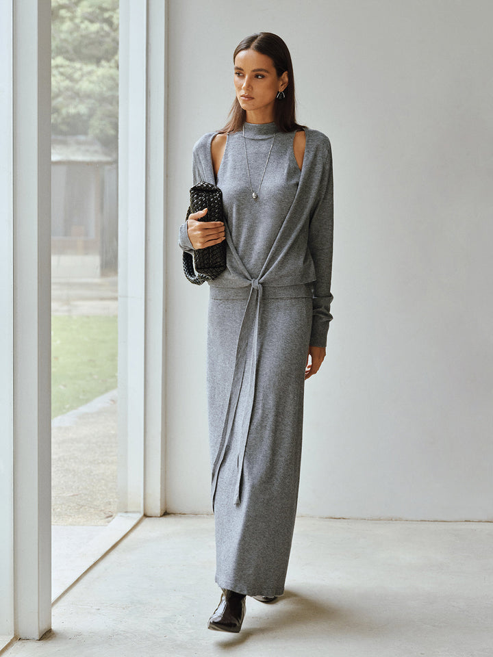 Valantomode | Chic Cut-out Shoulder Dress for Effortless Style