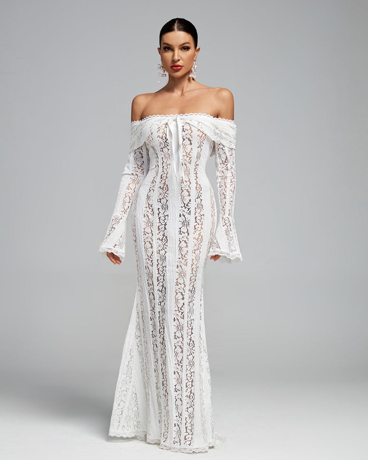 Valantomode | Chic Floral Off-Shoulder Dress for Effortless Elegance