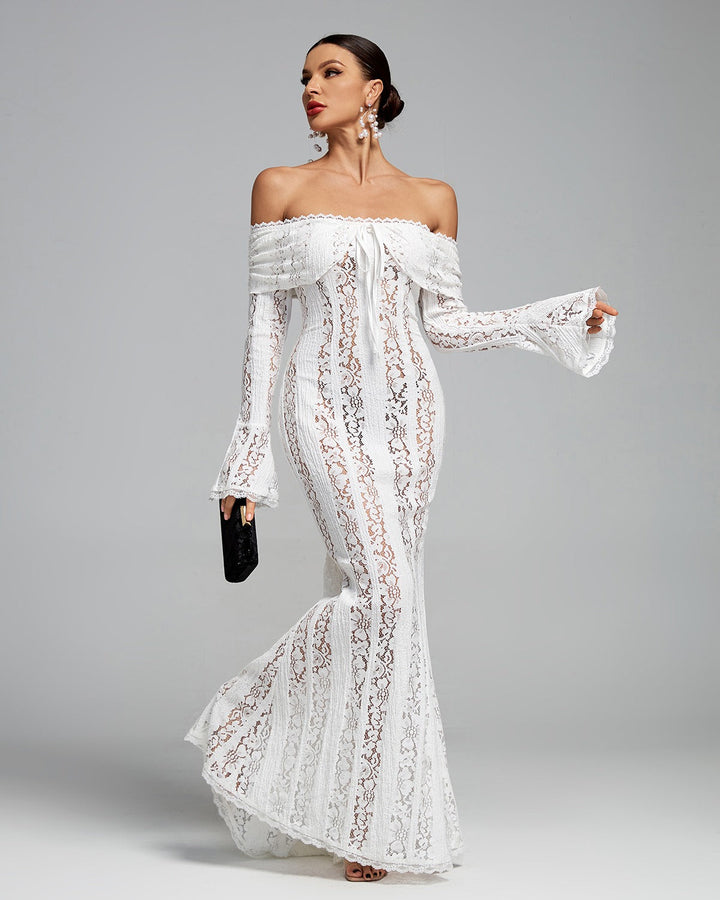 Valantomode | Chic Floral Off-Shoulder Dress for Effortless Elegance