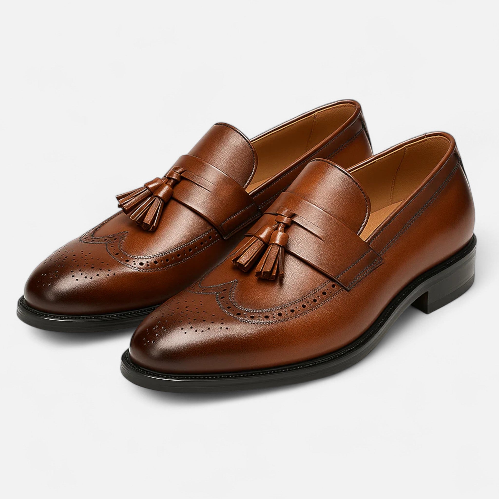 ValantoMode | Men’s Brown Leather Tassel Loafers