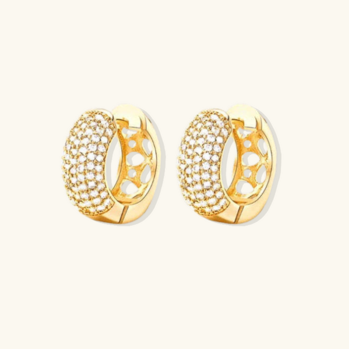 Valantomode | Plated Grace Hoop Earrings with Radial Refractive Assets and Circular Architecture
