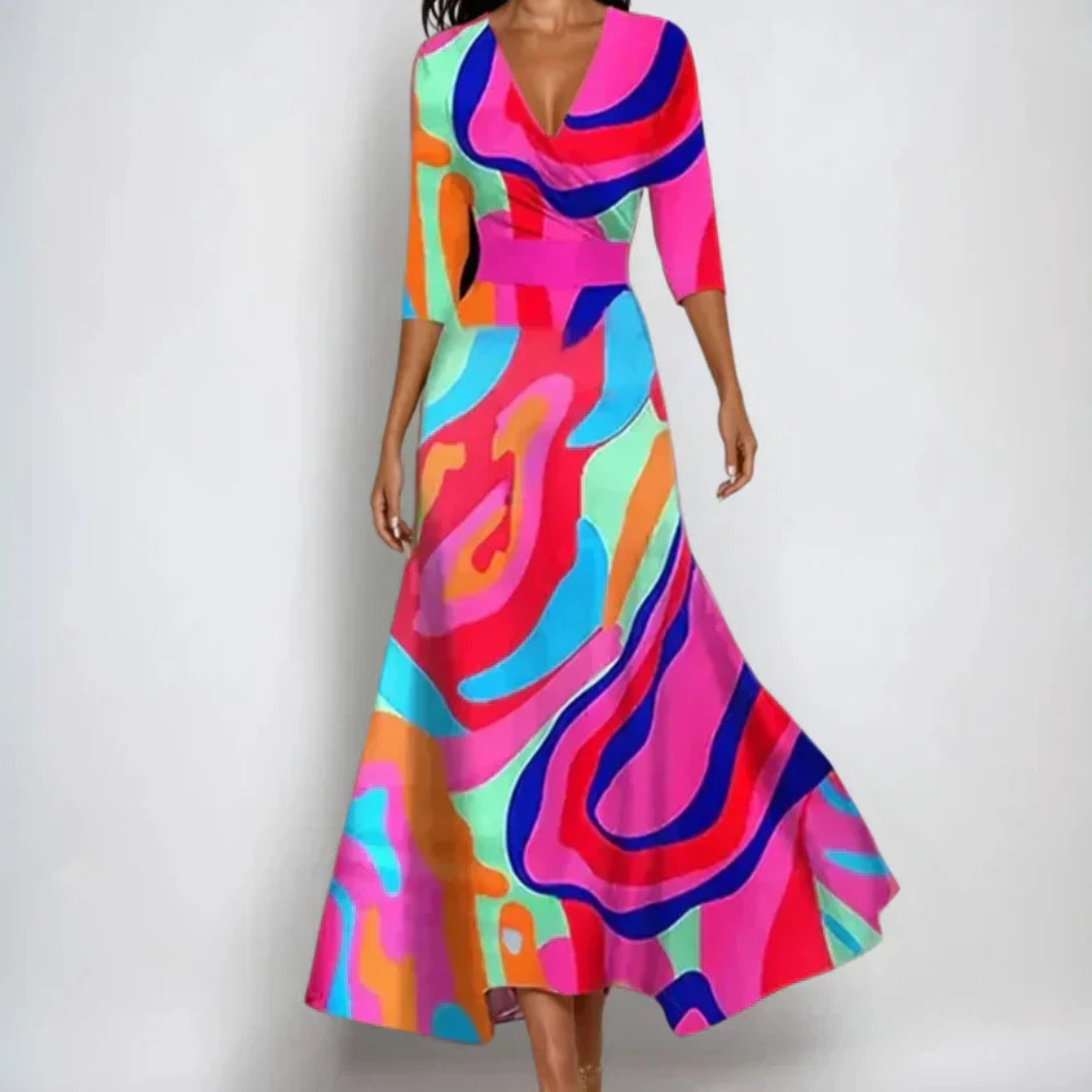 Valantomode | Chic Floral Dress Ideal for Spring and Summer Outings