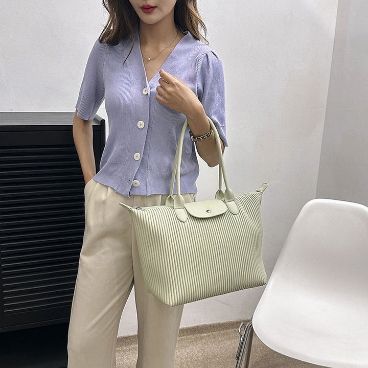 Valantomode | The Pleated Garrison – Women's Premium Architectural Top-Handle Tote