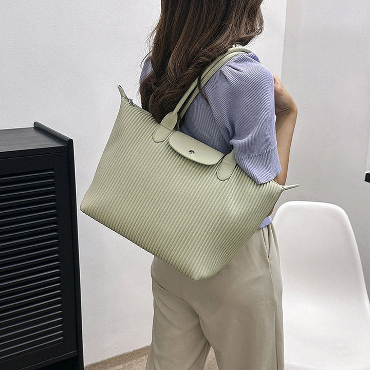 Valantomode | The Pleated Garrison – Women's Premium Architectural Top-Handle Tote