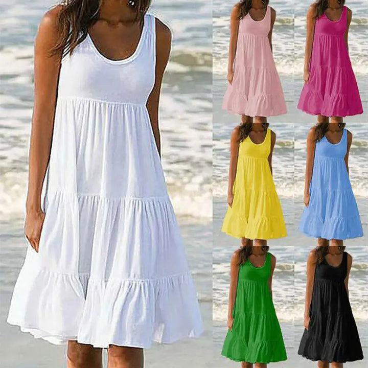 Valantomode | Ruffled Boho Dress for Women Perfect for Summer Days