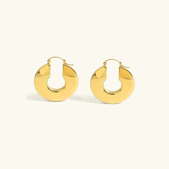 Valantomode | Heavyweight Plated Volumetric Hoop Earrings for Women