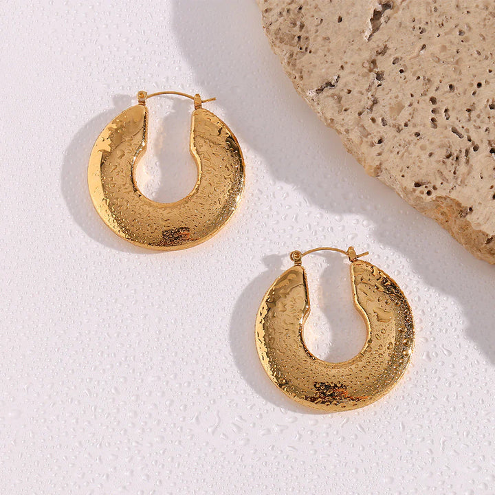 Valantomode | Heavyweight Plated Volumetric Hoop Earrings for Women