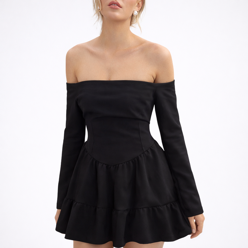 Valantomode | Stylish Off-Shoulder Mini Dress for Any Celebration