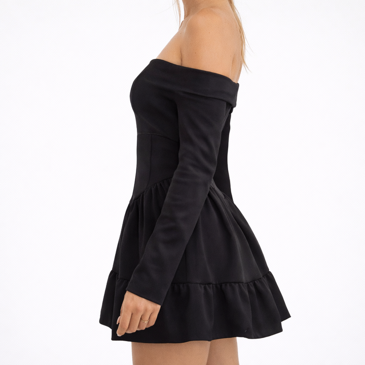 Valantomode | Stylish Off-Shoulder Mini Dress for Any Celebration