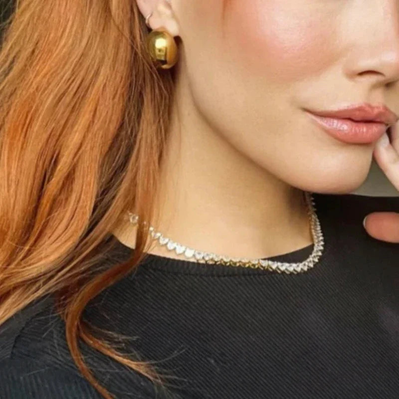 Valantomode | Plated Heartlight Necklace with Cordiform Architecture and High-Mass Industrial Geometry