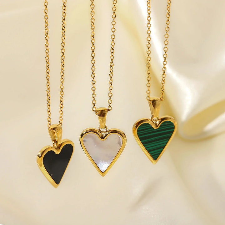 Valantomode | Plated Heartscape Necklace with Cordiform Architecture and High-Definition Mineral Assets