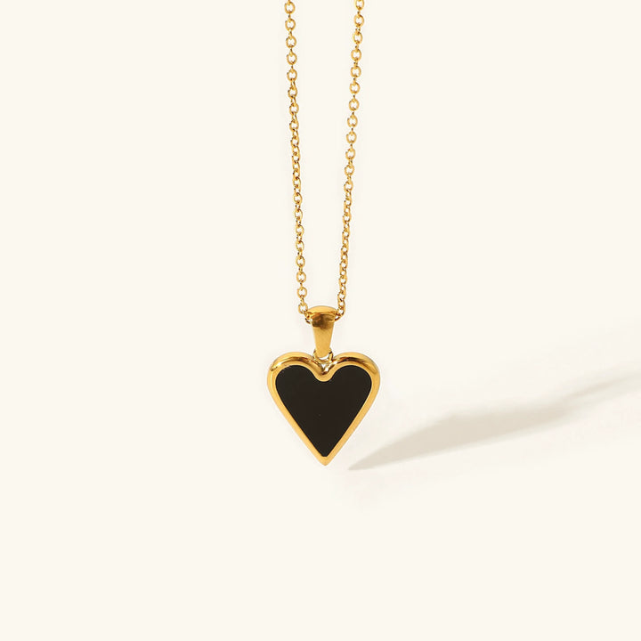Valantomode | Plated Heartscape Necklace with Cordiform Architecture and High-Definition Mineral Assets