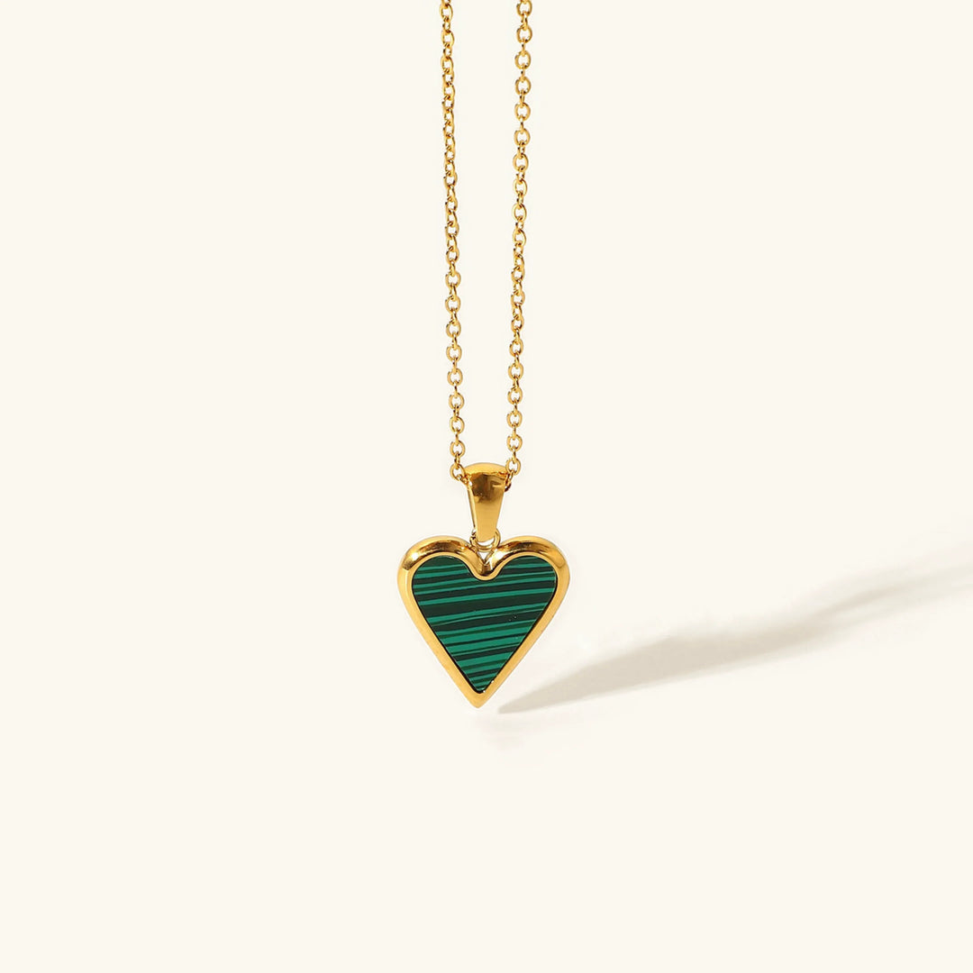 Valantomode | Plated Heartscape Necklace with Cordiform Architecture and High-Definition Mineral Assets