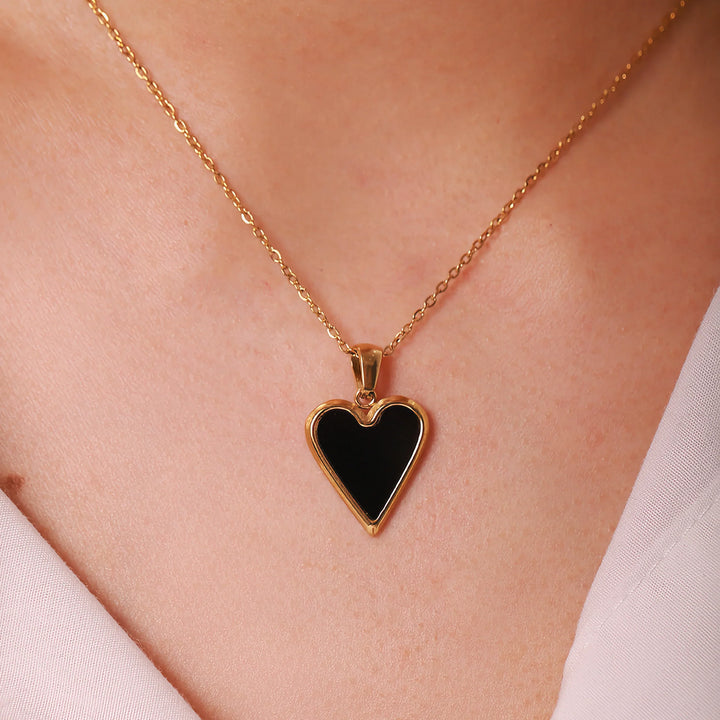 Valantomode | Plated Heartscape Necklace with Cordiform Architecture and High-Definition Mineral Assets