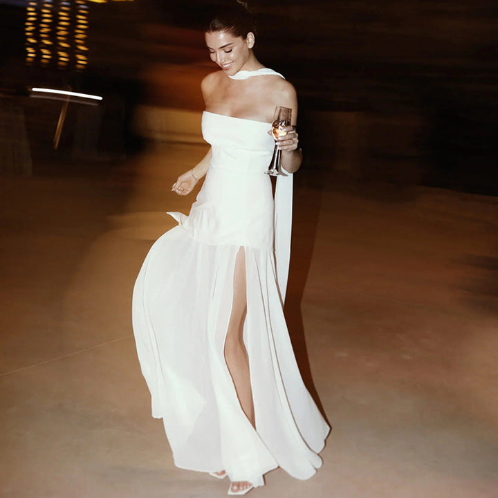 Valantomode | Elegant Evening Dress with High Split for Stunning Style