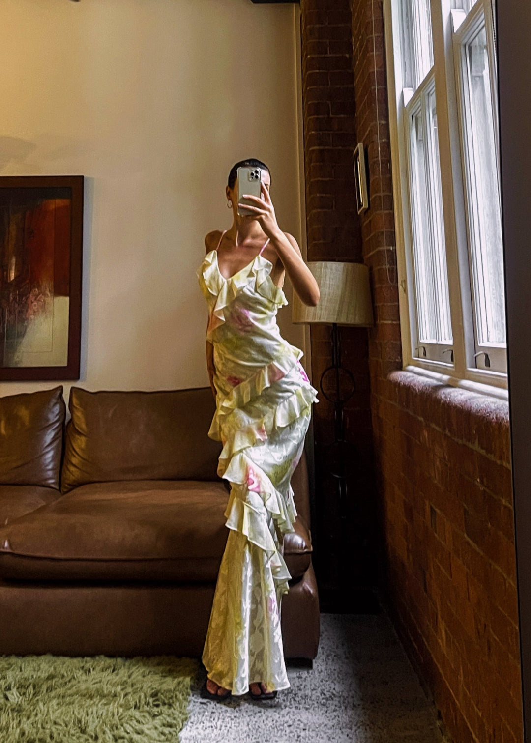 Valantomode | Elegant Yellow Ruffle Evening Dress for Stunning Nights
