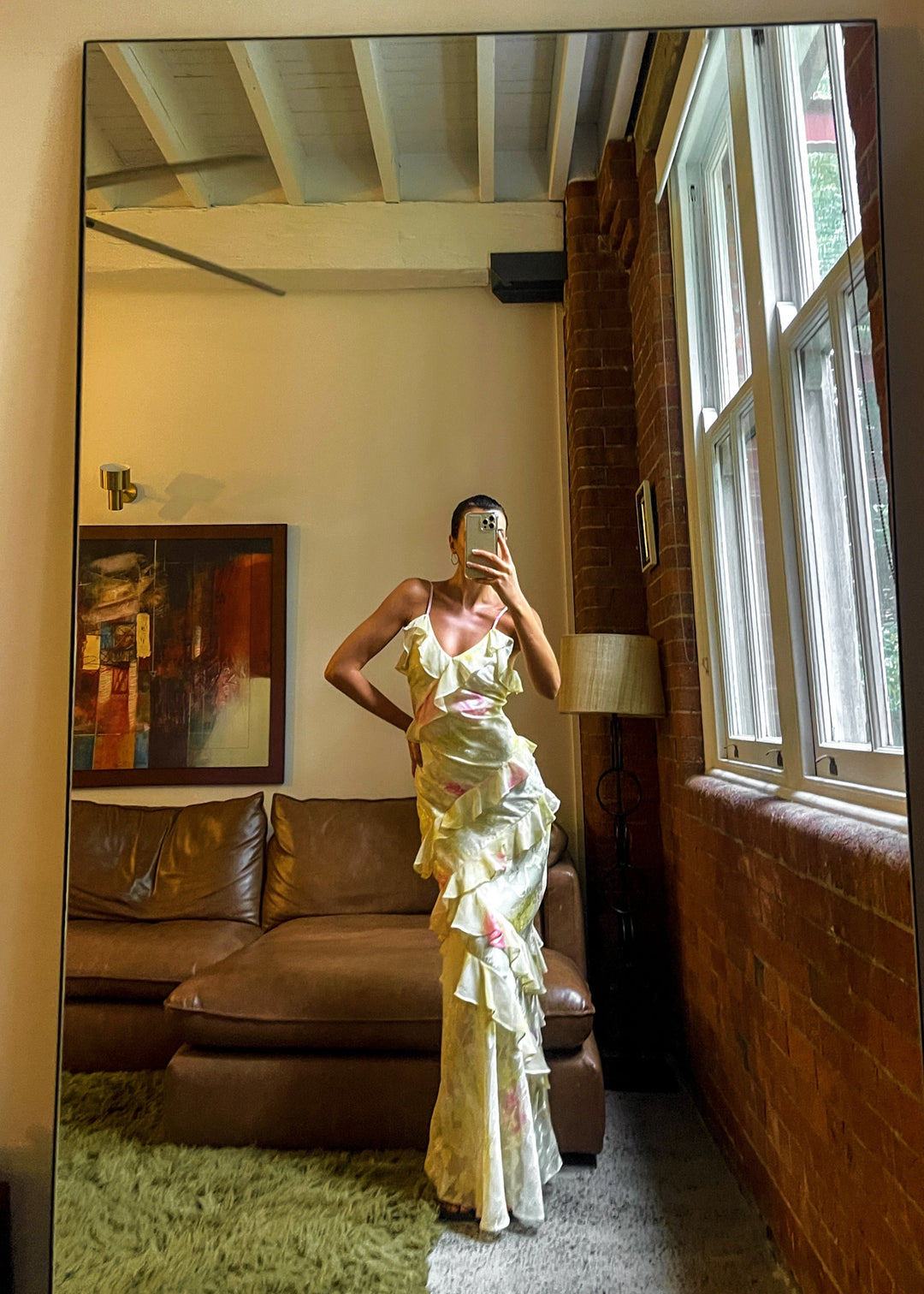 Valantomode | Elegant Yellow Ruffle Evening Dress for Stunning Nights