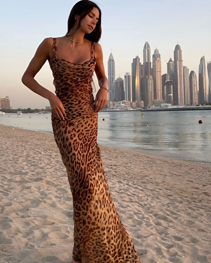Valantomode | Chic Leopard Print Dress for Bold Fashionistas