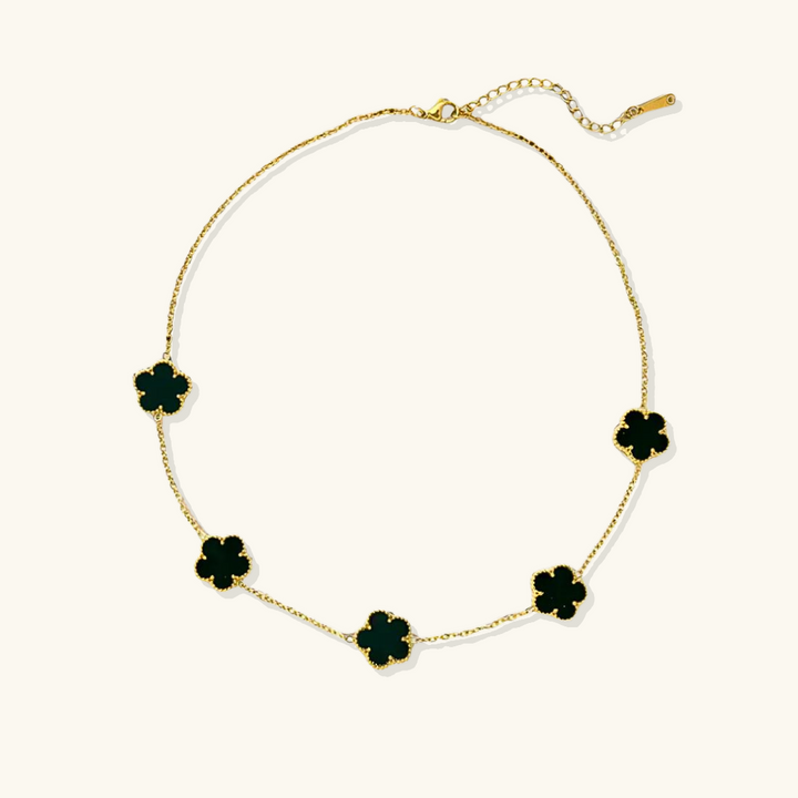 Valantomode | Gold Plated Five-Leaf Clover Necklace for Women