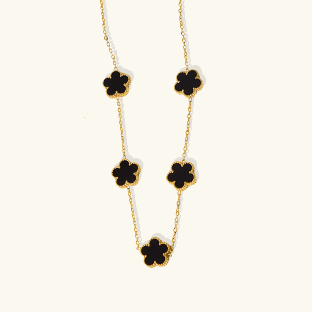 Valantomode | Gold Plated Five-Leaf Clover Necklace for Women