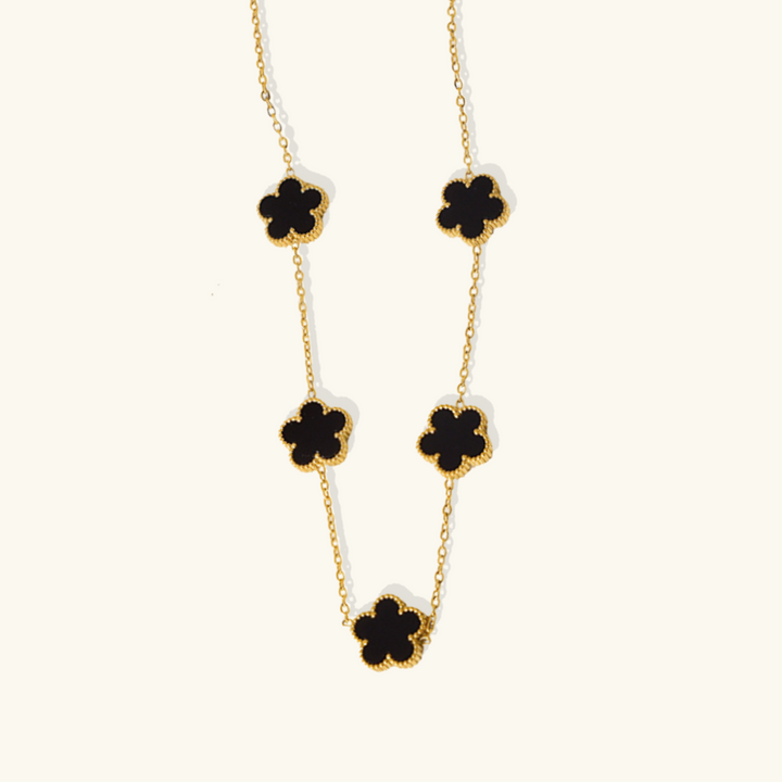 Valantomode | Gold Plated Five-Leaf Clover Necklace for Women