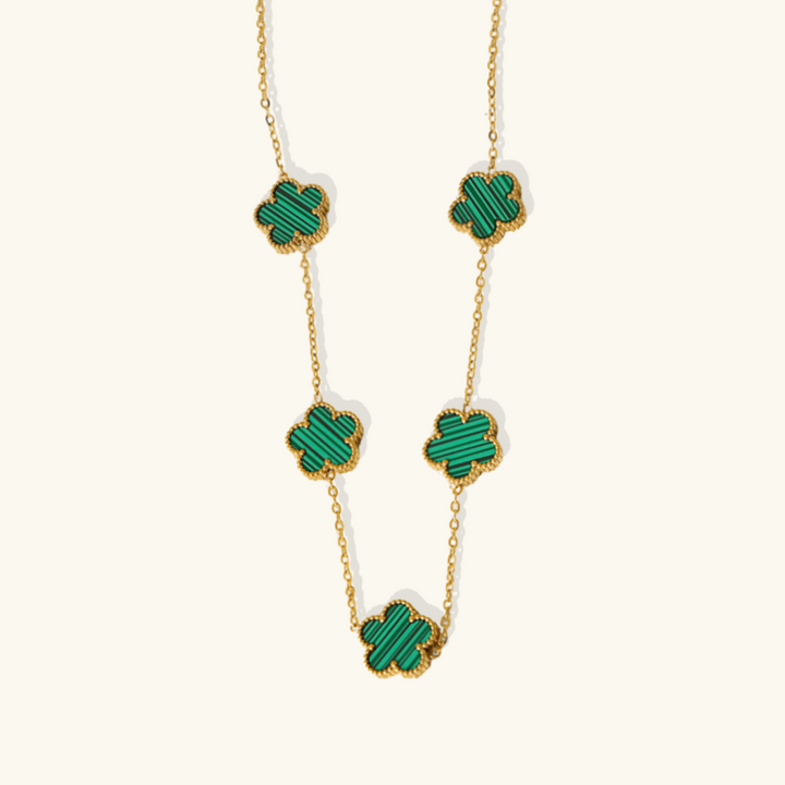 Valantomode | Gold Plated Five-Leaf Clover Necklace for Women