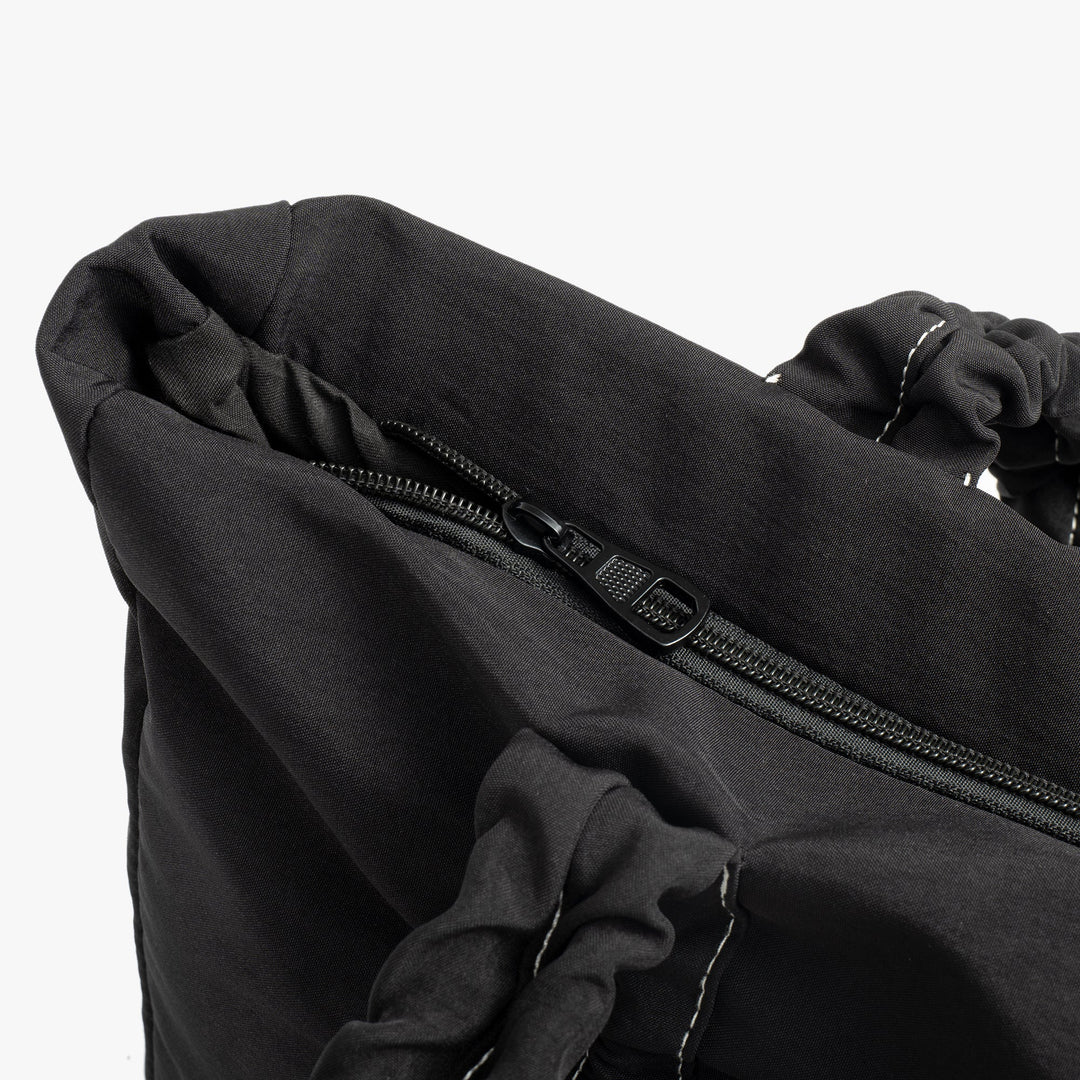 Valantomode | Luna Ribbon Kinetic Tote – Lightweight Adjustable Nylon Shoulder Bag with Ribbon Detail