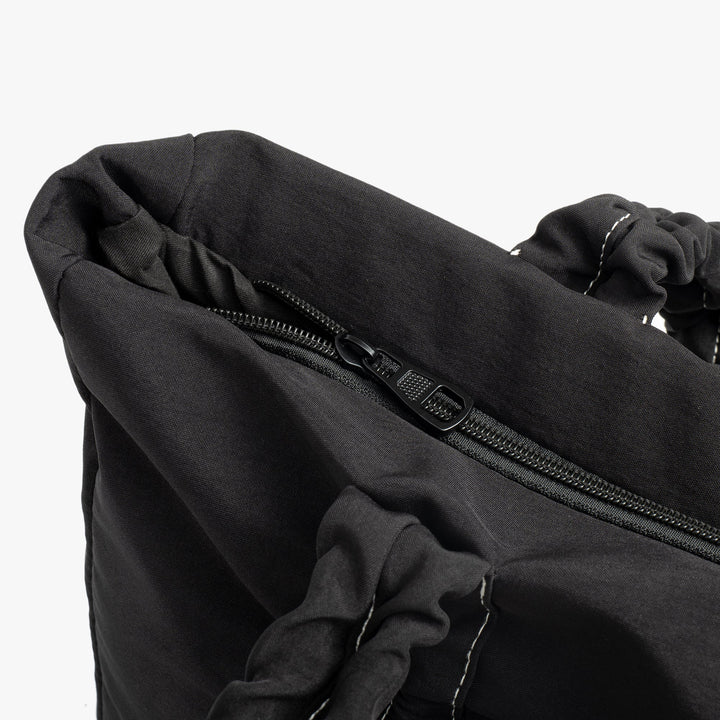 Valantomode | Luna Ribbon Kinetic Tote – Lightweight Adjustable Nylon Shoulder Bag with Ribbon Detail