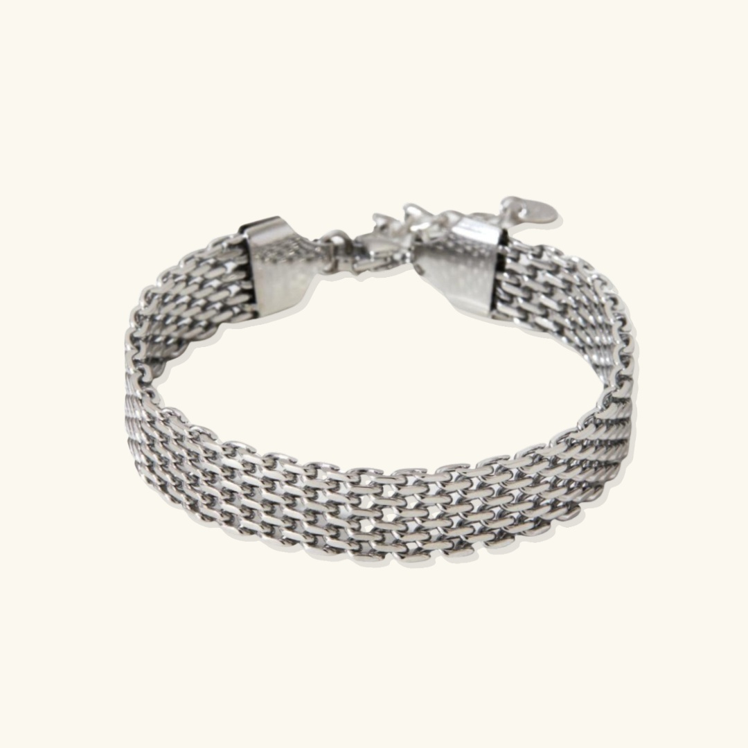 Valantomode | Gold Plated Woven Mesh Bracelet for Women